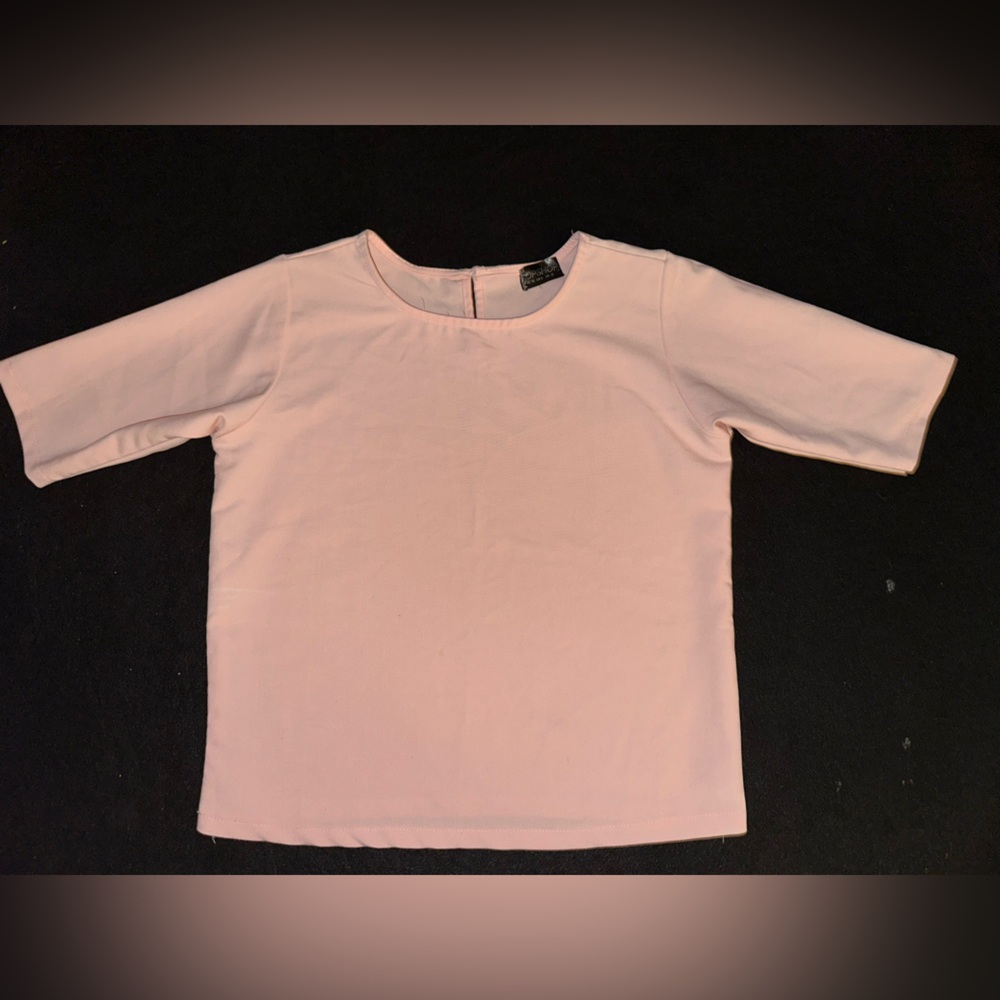 Topshop Pink Blouse Classic Crew Neck
